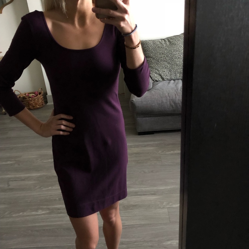 Purple Midi Dress - Express